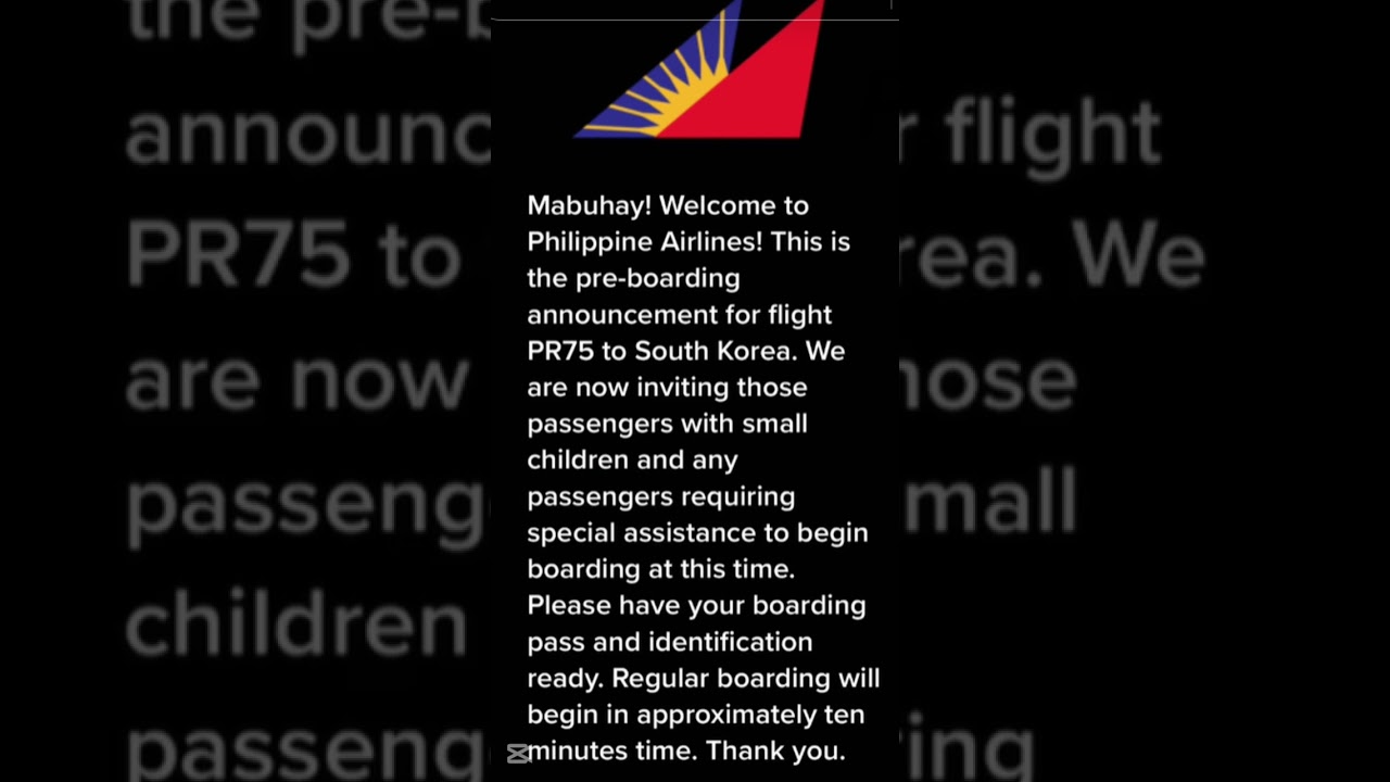 Philippine Airlines Voice Over Script 