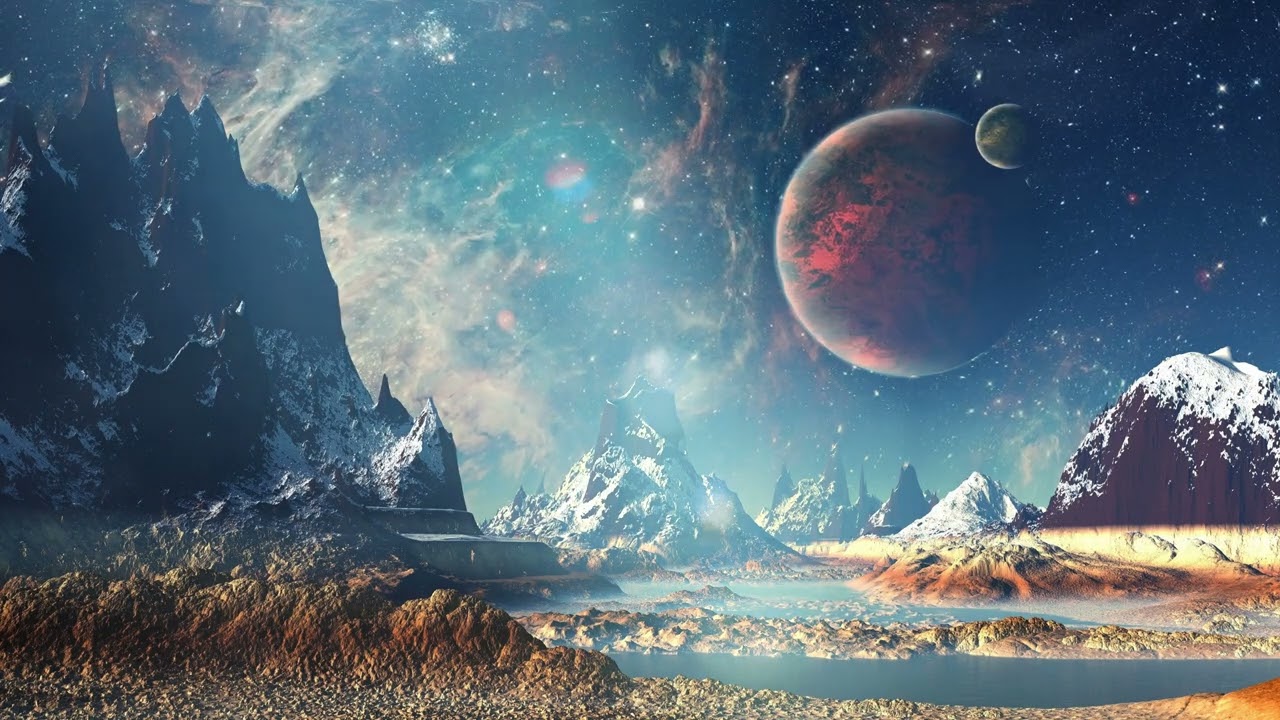Sci-Fi Landscape Live Wallpaper | Mountains & Galaxy View | 4K UHD