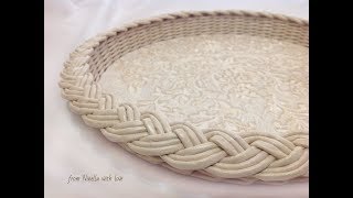 【DIY#32】📰Newspaper Weaving Tutorial・🍮Classical Style Tray・Плетение из Газет・Мастер Класс с Ниной