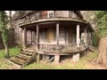 Abandoned house in the woods with old cars