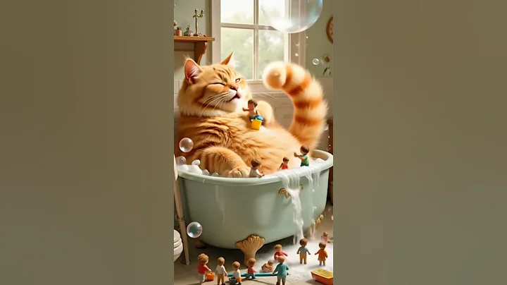 Watch the video about Cat bathing and feeding #cat #funnycats #video #virulvideo🏆Top Funniest Pet Videos With Pet Family🤣