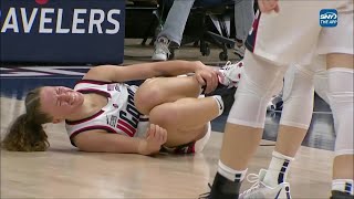 UConn Freshman Shade Hurts Ankle After Knee Crashes Into Her, Returned To Game | #15 UConn Huskies