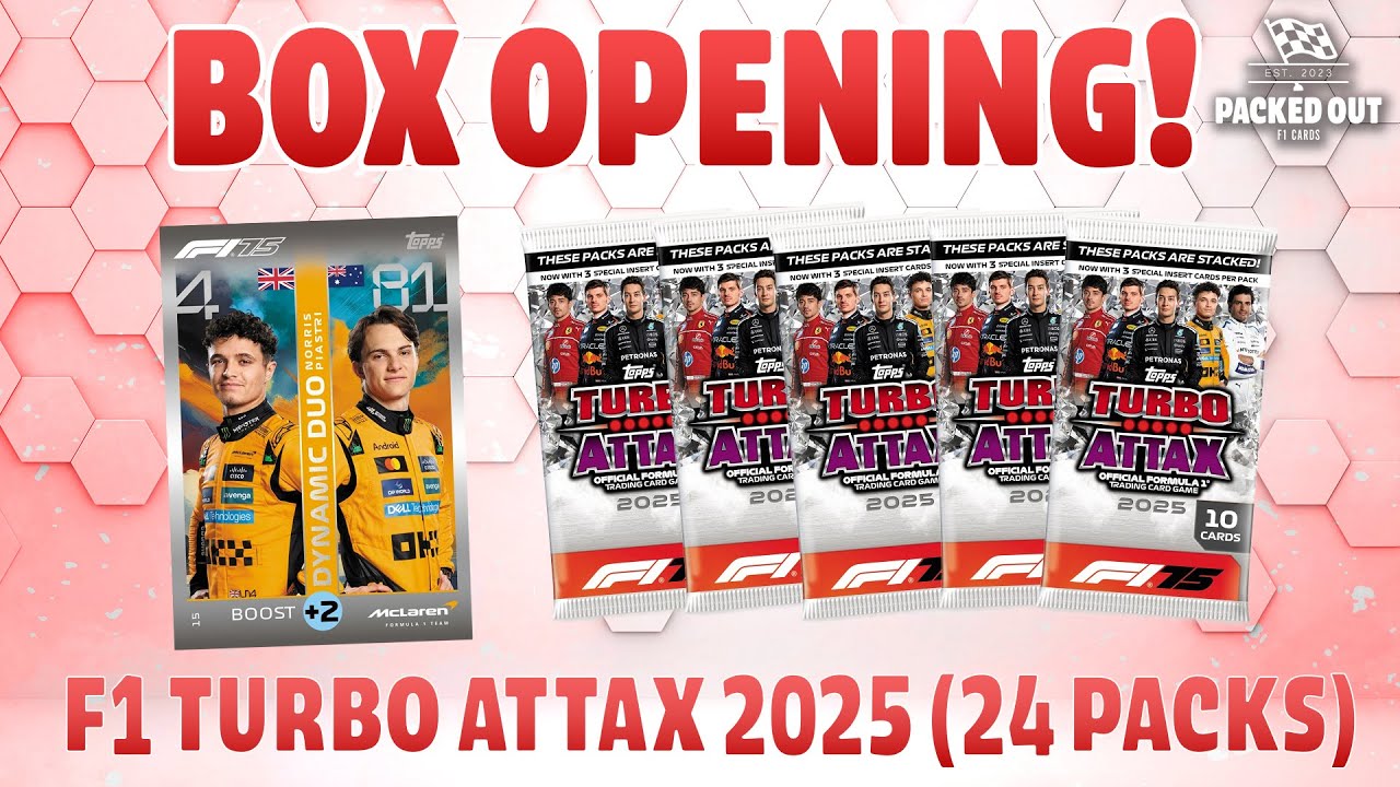 F1 TURBO ATTAX 2025 — ОТКРЫТИЕ ВЫСТАВОЧНОЙ УПАКОВКИ (24 УПАКОВКИ)