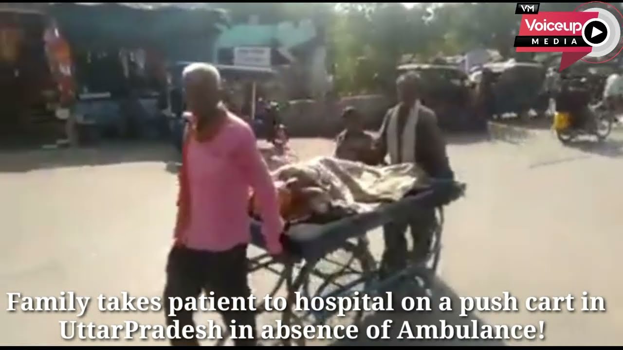 UP: Family takes a patient to the hospital on a push cart |