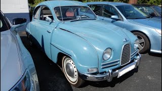 Saab 93 1959 Inside Outside Trunk Engine Bay Running 360 Walk Around the Car Rare