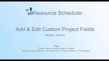 Add & Edit Custom Project Fields - eRS Project Resource Planning