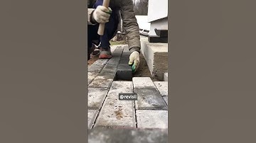 easy way to install concrete blocks and bricks. #shorts