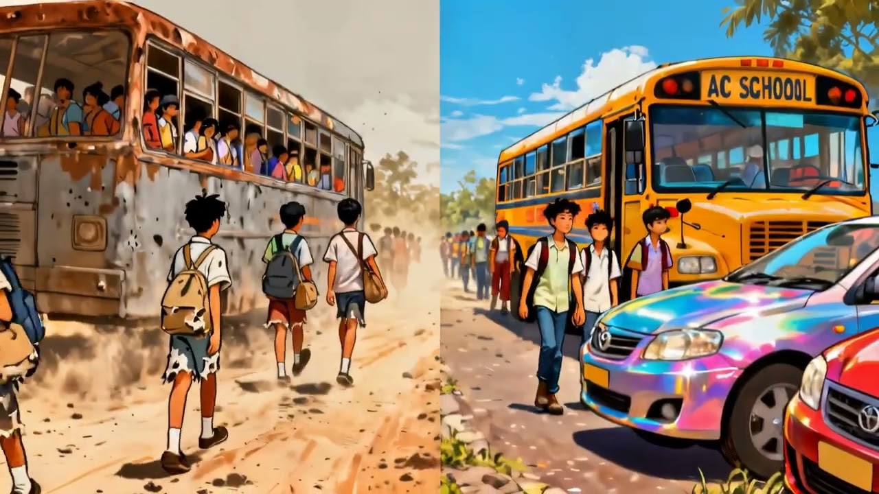 Poor school and rich school