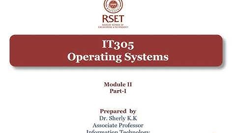 IT305 Operating Systems Module II part I