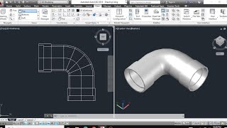 Autocad 3D  Cara buat sambungan pipa 90°