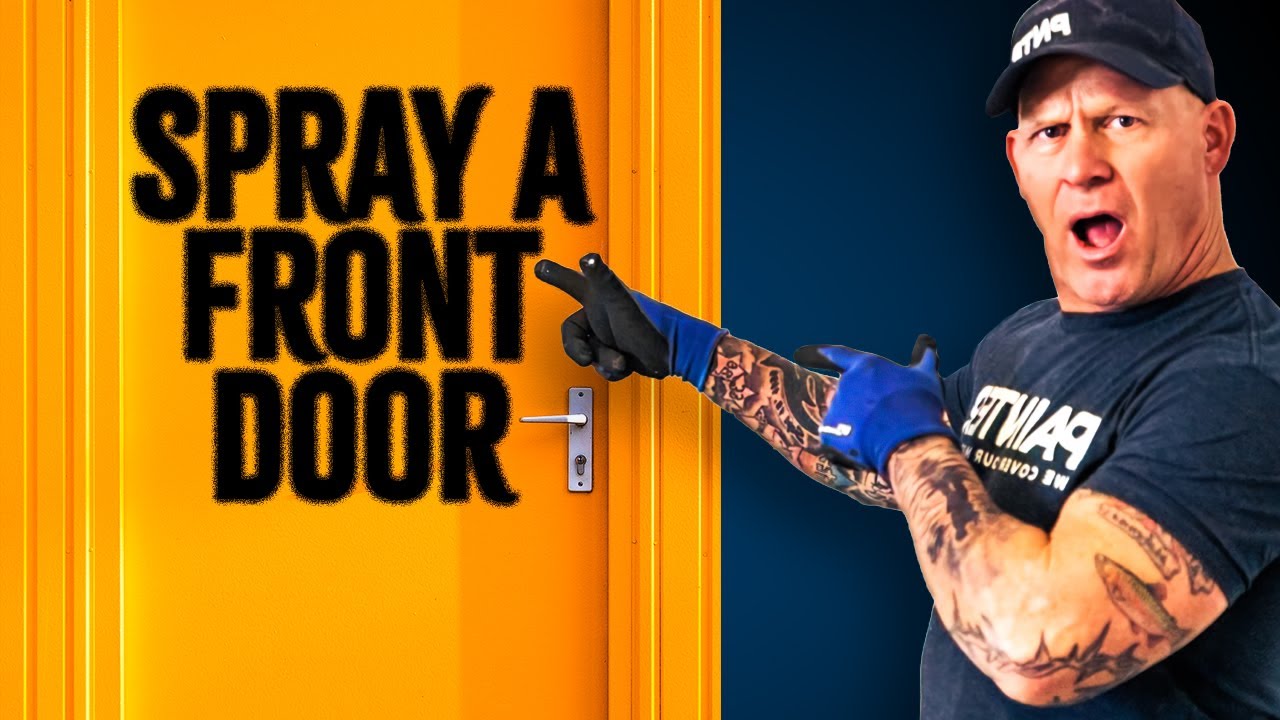 How to spray a front door. Painting a door with an airless paint