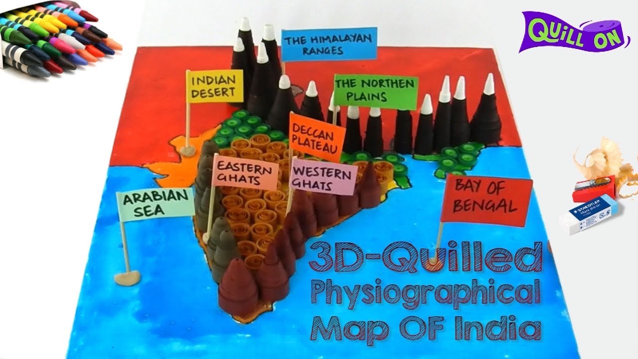 Physiographical Map Of India Geography Project Youtube