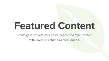 Envira Gallery Featured Content Addon