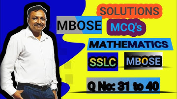 MCQ(MATHS),CLASS: X ,SSLC,MBOSE,SOLUTIONS  2025  #education