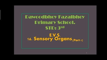 STD-3rd EVs Lesson- 16. Sensory Organs.(part -1)
