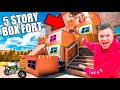 BIGGEST 5 STORY BOX FORT CHALLENGE! 50FT TALL SCARY 😱📦