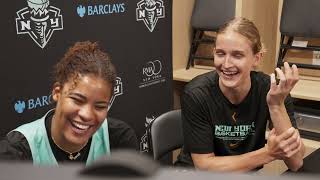 NY LIBERTY @ IND FEVER SHOOTAROUND MEDIA AVAILABITLY | NYARA SABALLY & LEONIE FIEBICH | 5/16/24