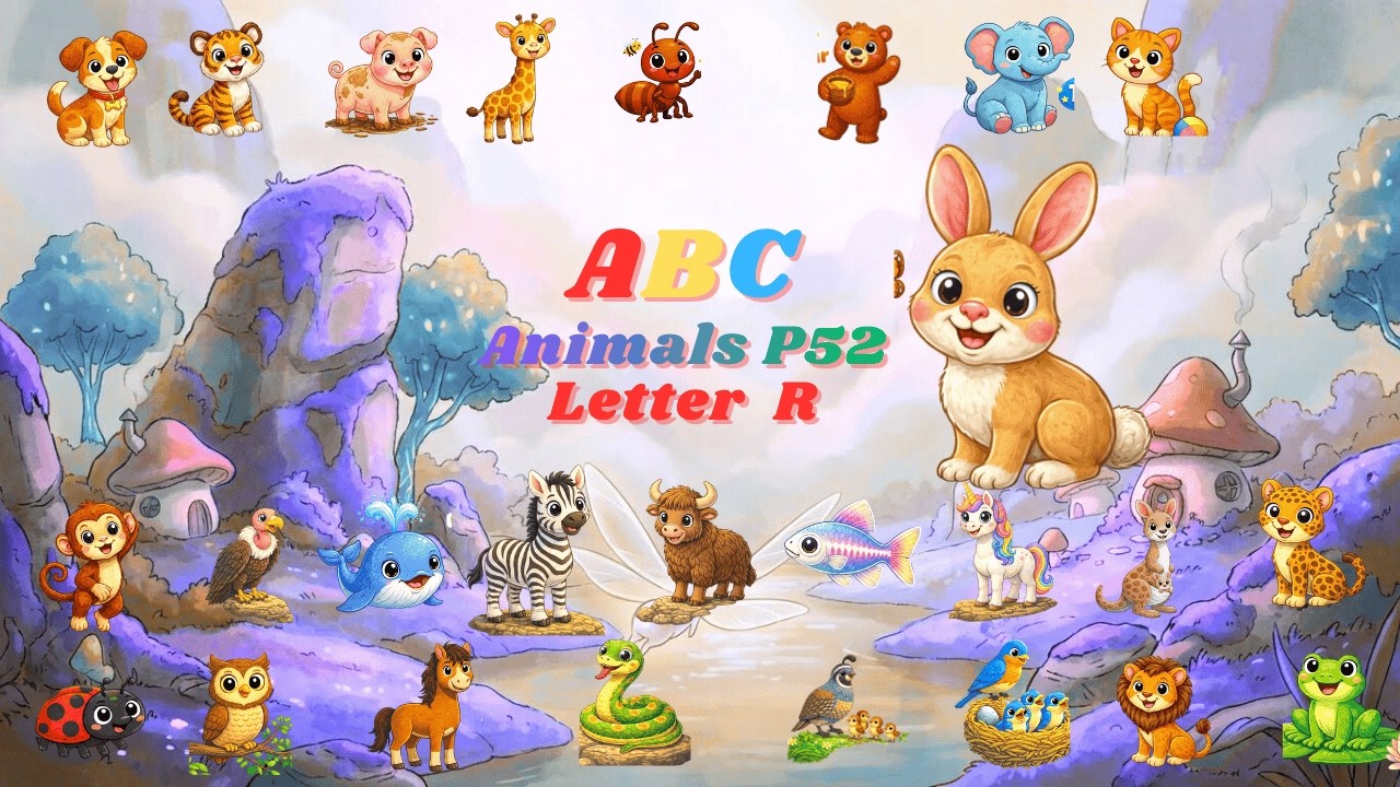 ABC Zoo Animals P52 R Is For Rabbit | Nursery Rhyme for Kids | Kid TV ...