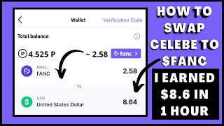 I Got $8.63 Free FANC Crypto In 1 Hour: How To Swap (Withdraw) Celebe To Fanc!
