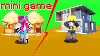 ONE VÀ NOOB YETI THỬ THÁCH CHƠI MINI GAME XÂY NHÀ BIỆT THỰ HỒ BƠI TRONG MINECRAFT