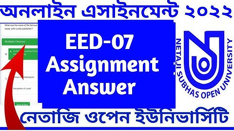 EED-07 Assignment Answer  | Netaji open University Assignment Answer