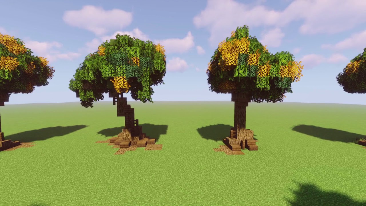 Minecraft Custom Tree Schematic Download (8 Different trees) - YouTube