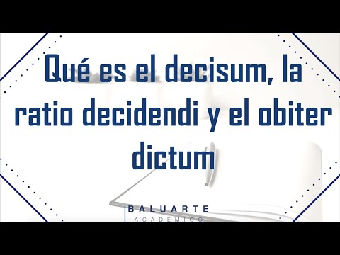 Vídeo: La dictum és una autoritat secundària?