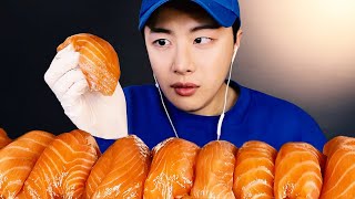 SUB)대왕연어초밥 리얼사운드 먹방ASMR🍣MUKBANG GIANT SALMON SUSHI EATING SOUNDS SHOW 大王鮭寿司 cá hồi แซลมอน