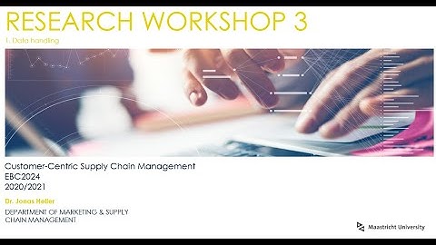 Research Workshop 3.1 -  Data Handling in SPSS