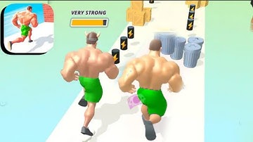 Noob vs Pro vs Hacker in Muscle Rush gameplay Max level in muscle rush game