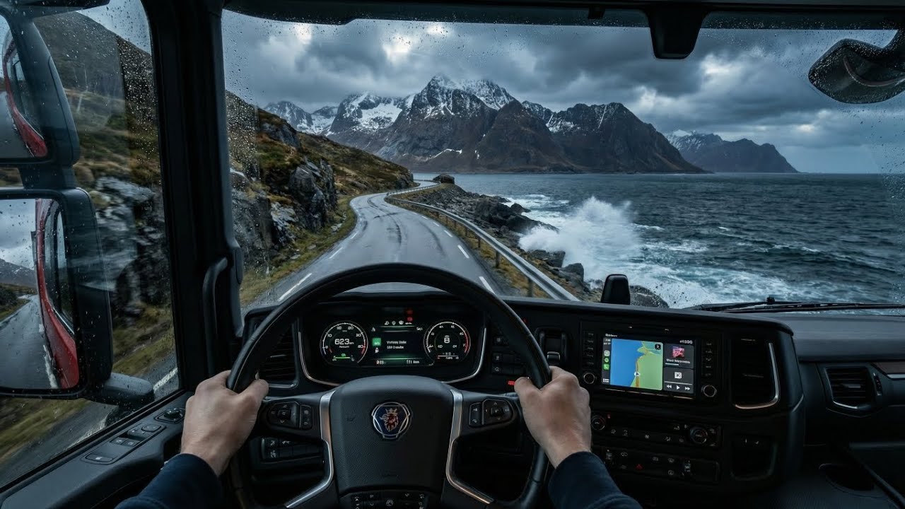 Relaxing Scania 590S Drive – Scandinavian Coastal Route 🇳🇴 (ASMR 4K)