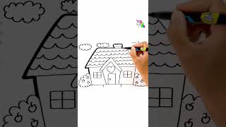 House Drawing for kid #art #coloring #coloring #drawing