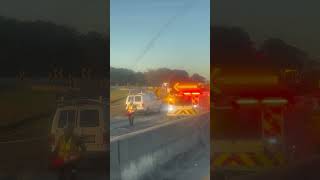 Truck flipped over rail 285s 20east exit ramp