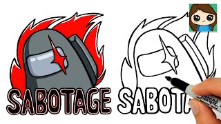 How to Draw AMONG US SABOTAGE Button✨Game Logo