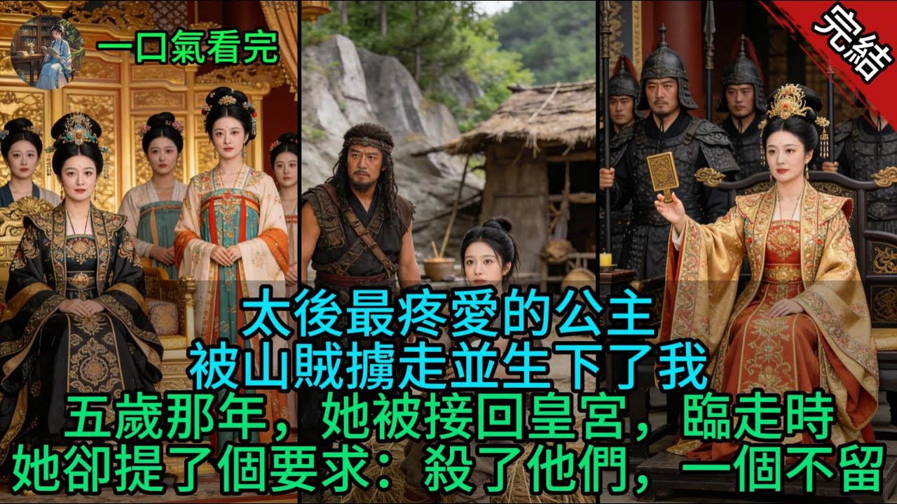 太後最疼愛的公主，被山賊擄走並生下了我，五歲那年，她被接回皇宮，臨走時她卻提了個要求：殺了他們，一個不留