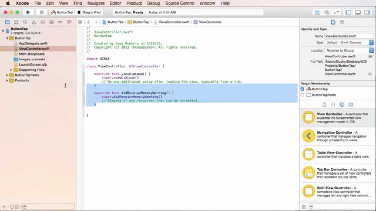 iOS Development with Swift Tutorial - 8 - User Interaction