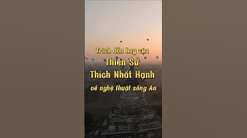 Trích dẫn hay của Thiền Sư Thích Nhất Hạnh về nghệ thuật sống " An  " !