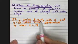 PreAlg 3 5 Direct Variation Notes