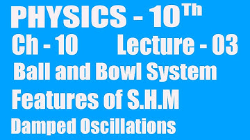 10th Class Physics, Chapter 10, Ball and Bowl System, Features of S.H.M. Wave Motion.
