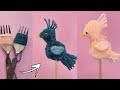 Amazing pom pom Bird 🐦 making from wool or yarn || woolen crafts birds
