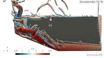 OpenFOAM Flapping flight - Top View
