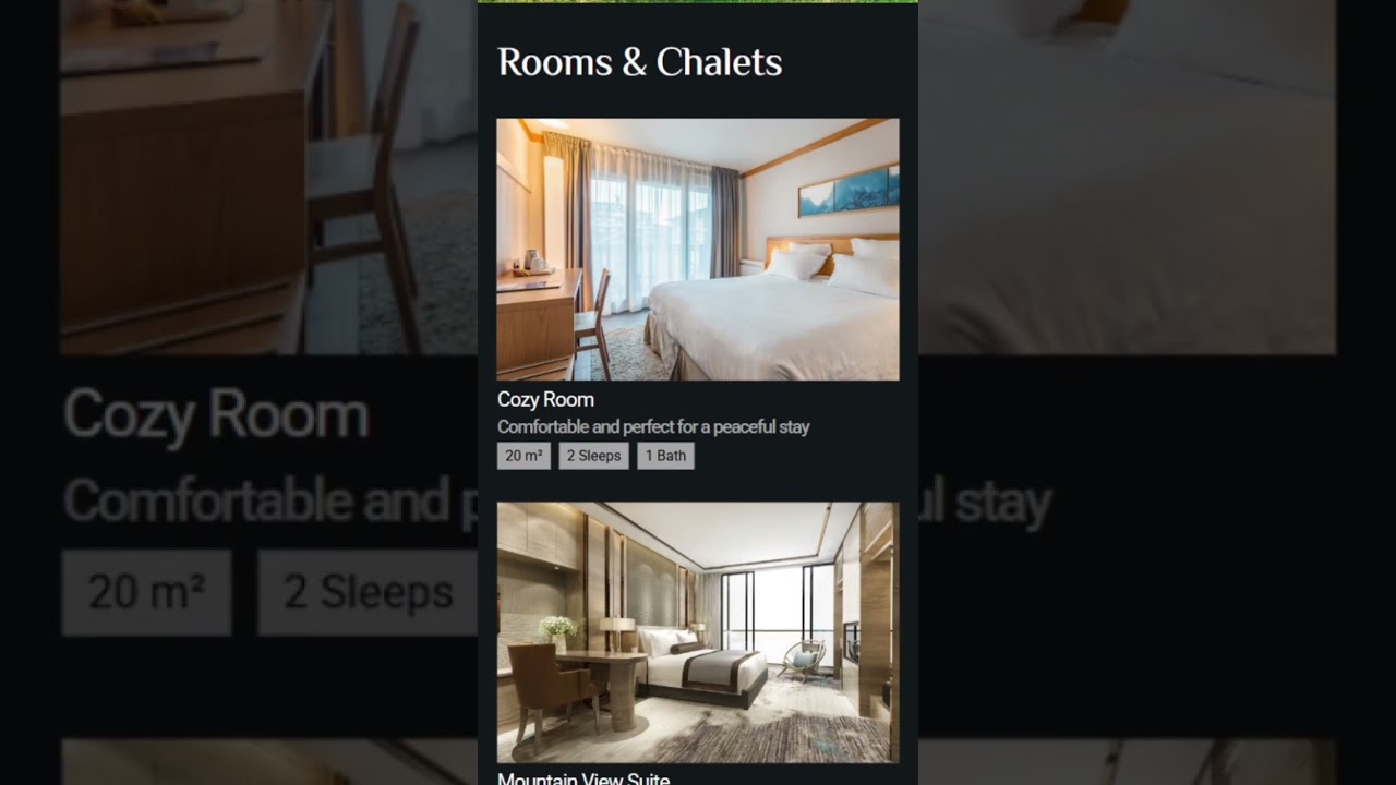 Chalet Hotel Website Template #carrd #hotel #websitetemplates