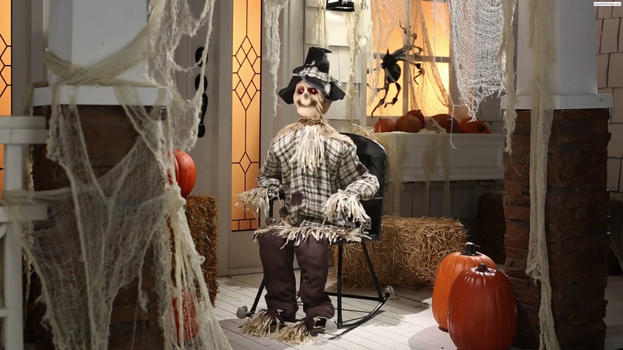 4 FT ANIMATED SCARECROW ON ROCKING CHAIR
