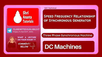 Speed Frequency Relationship of Synchronous Generator  | Shri Ananta Tutorials - Technical