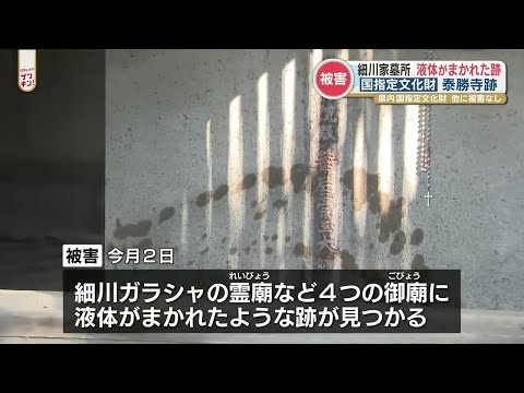 細川ガラシャの「御廟」に赤い液体の跡　誰かが意図的に撒いたものか　熊本市が被害届提出へ