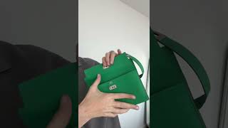 Hermes Menthe Chevre Mysore Leather Kelly Longue Wallet Review | Authentic Luxury Wallet #shorts