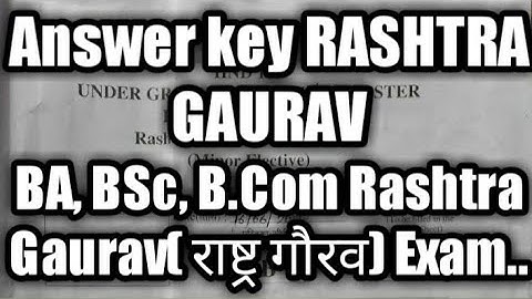 BA, BSC, BCom etc Rashtra Gaurav(राष्ट्र गौरव) Answer key DDU gorakhpur university GKP  16 June 2022