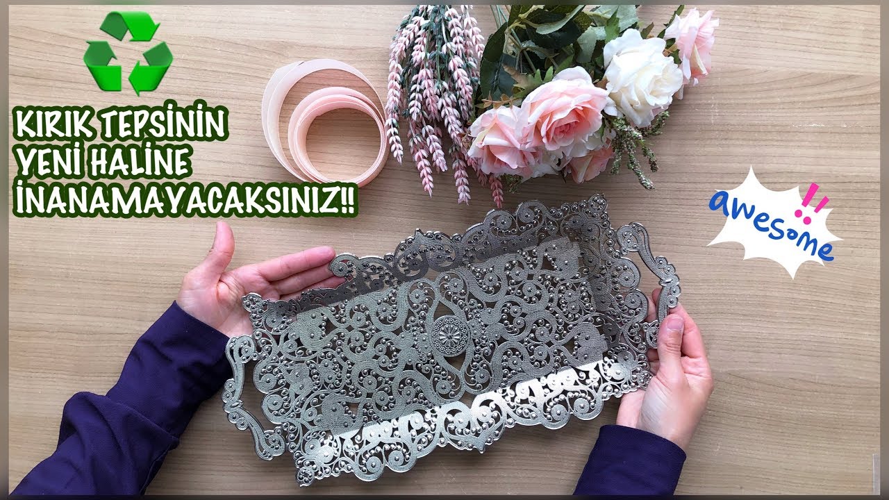 KIRIK TEPSİNİN YENİ HALİNE İNANAMAYACAKSINIZ !! // HOW TO REUSE BROKEN SALVER