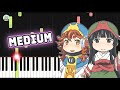 Hakumei and Mikochi ED - "Harvest Moon Night" - MEDIUM Piano Tutorial & Sheet Music