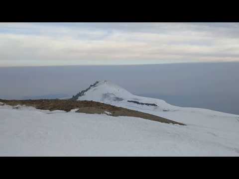 panorama on summit of Mt Rainier